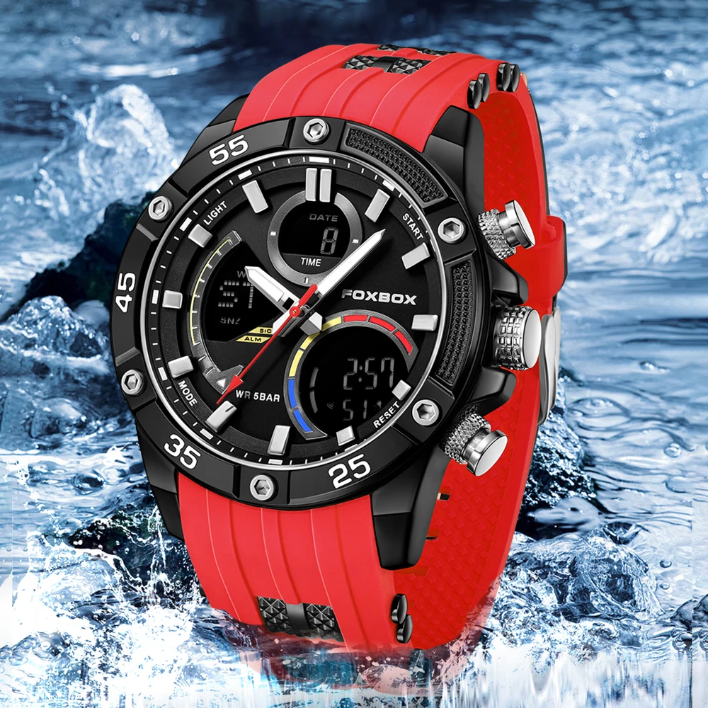 LIGE Fashion Military Watches for Men Luxury Original Sports Chronograph Watch ​Men Waterproof Quartz Clock Digital WristWatch