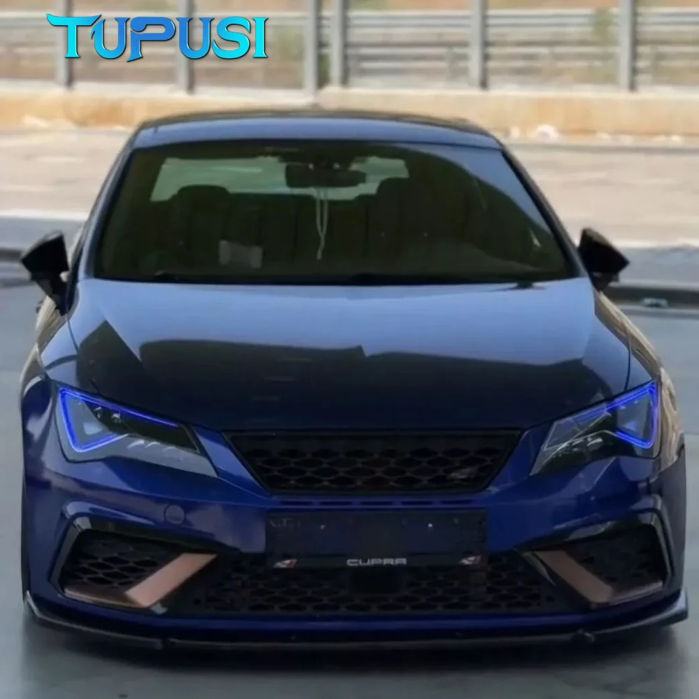 ل 2017-2020 سيات ليون الأصفر عيون الملاك DRL لوحات 5F0941475A 5F0941476A LED المصباح النهار تشغيل ضوء CSL أزرق أحمر #6