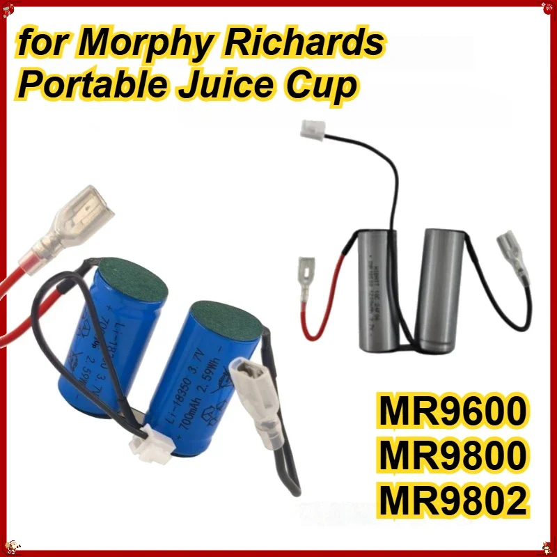 for Morphy Richards MR9600 MR9800 MR9802 Portable Juicer Blender Cup 7.4V 18350 18500 Lithium Battery Replacement