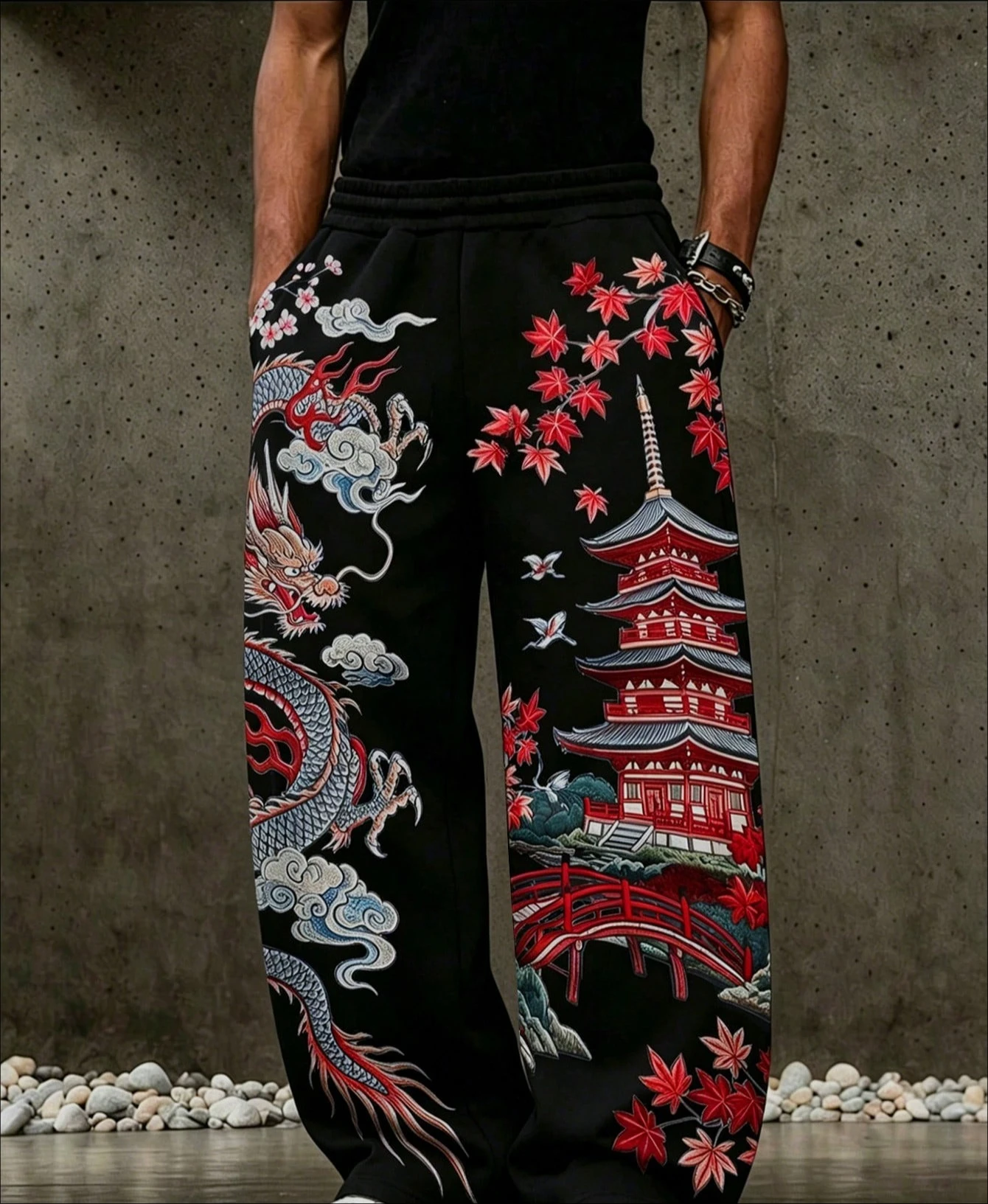 2026 Hot Selling Fashion Summer New Style Japanese Kyoto Style Vacation Leisure Flower Style 3D Printed Outdoor Hip-hop Pants