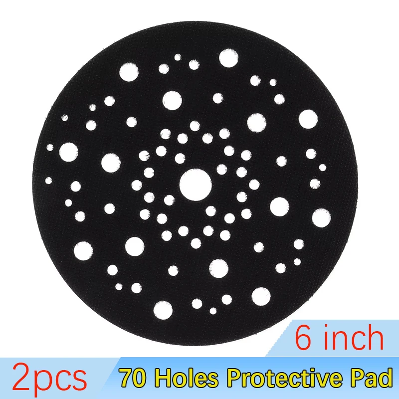 2Pcs 6 Inch(150mm) Ultra-thin 3mm Surface Protection Interface Pad for Sanding Pads and Hook&Loop Sanding Discs