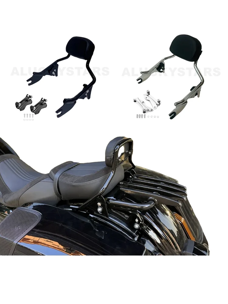 Motorfiets Korte Afneembare Passagier Rugleuning Sissy Bar Voor Harley Touring CVO Street Glide Road King Electra Road Glide 09-23 - afbeelding 2