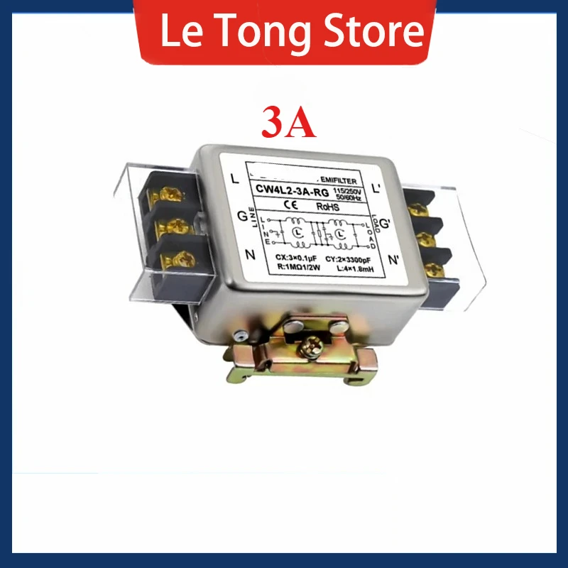 Power Filter CW4L2-6A/10A/20A/30A-R/RG AC 220V Single Phase Interference Purification CW4L2-30A-R CW4L2-30A-RG