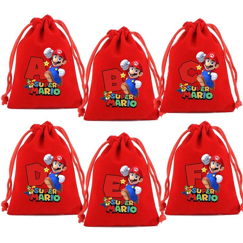 

Super Marios Bro Drawstring Gift Bag Portable Storage Bag Boy Girl Cartoon Candy Pocket Fabric Draw Pouch Toiletry Bag Gift New