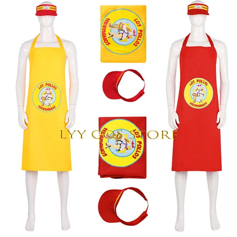 Los Chicken Brothers Cosplay Apron Universal Men Women Apron Hat Set Daily Party Funny Chook Costume Role play for Woman