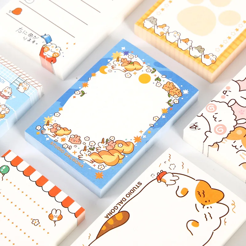 100 Sheets Colorful  Cut  Rabbit  Memo Sticky Note Paper Daily To Do It Check List Paperlaria School Stationery