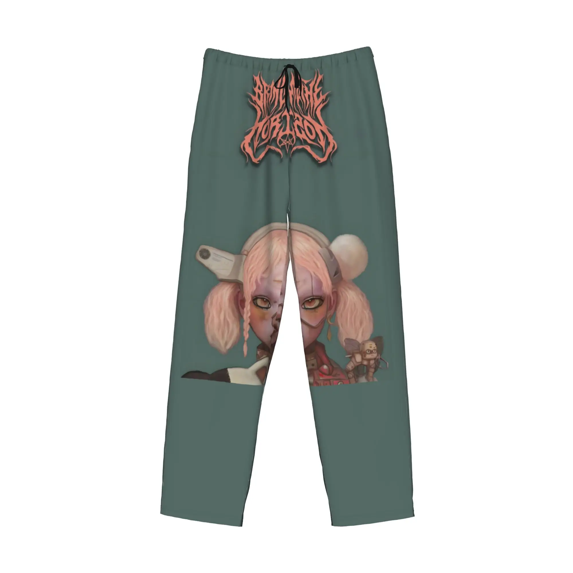 Custom Bring Me Horizones Pajama Pants Sleepwear for Men Elastic Waistband Rock Band Sleep Lounge Bottoms with Pockets view 3