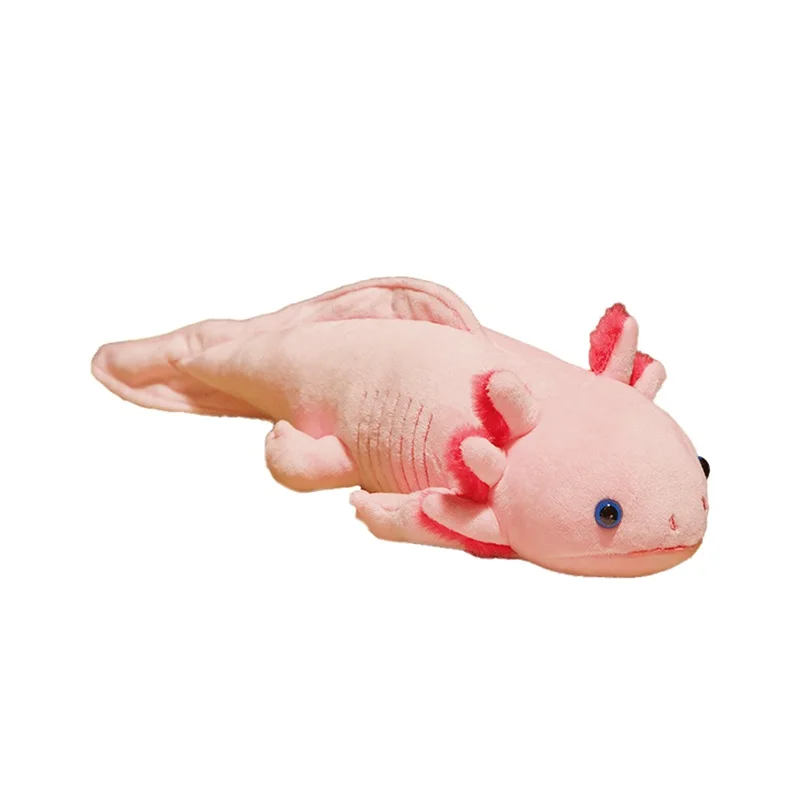 45cm Kawaii colorido Newt juguete de peluche relleno lindo Axolotl salamandra peluda pez de peluche apaciguador almohada larga cojín regalo para niños