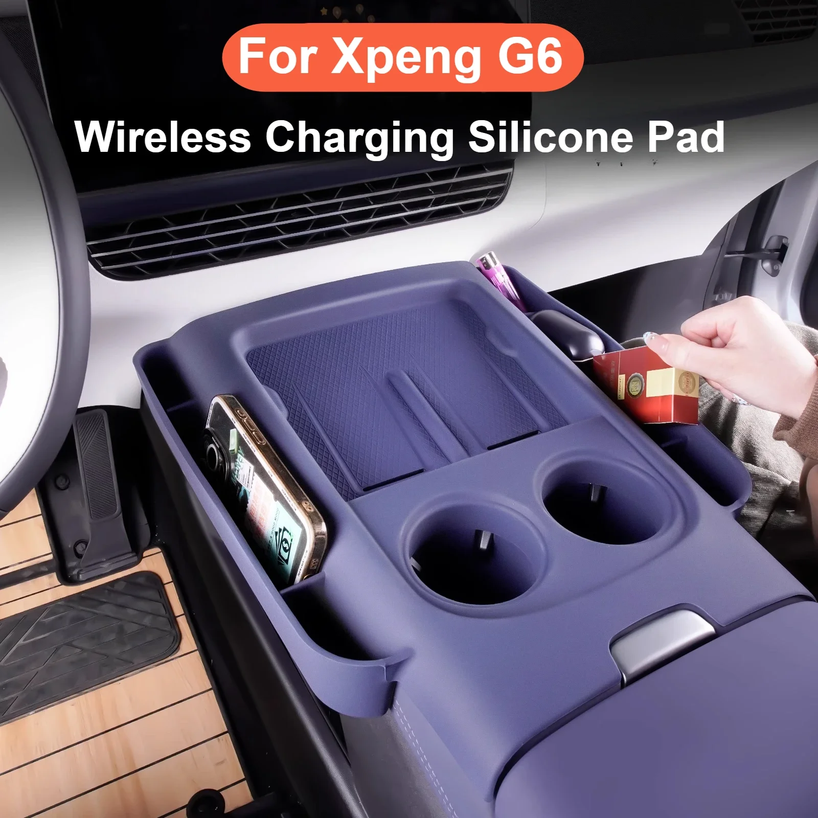 New Central Control Wireless Charging Silicone Pad for Xpeng G6 Modified Car Integrated Silicone Pad Car Interior Accessories