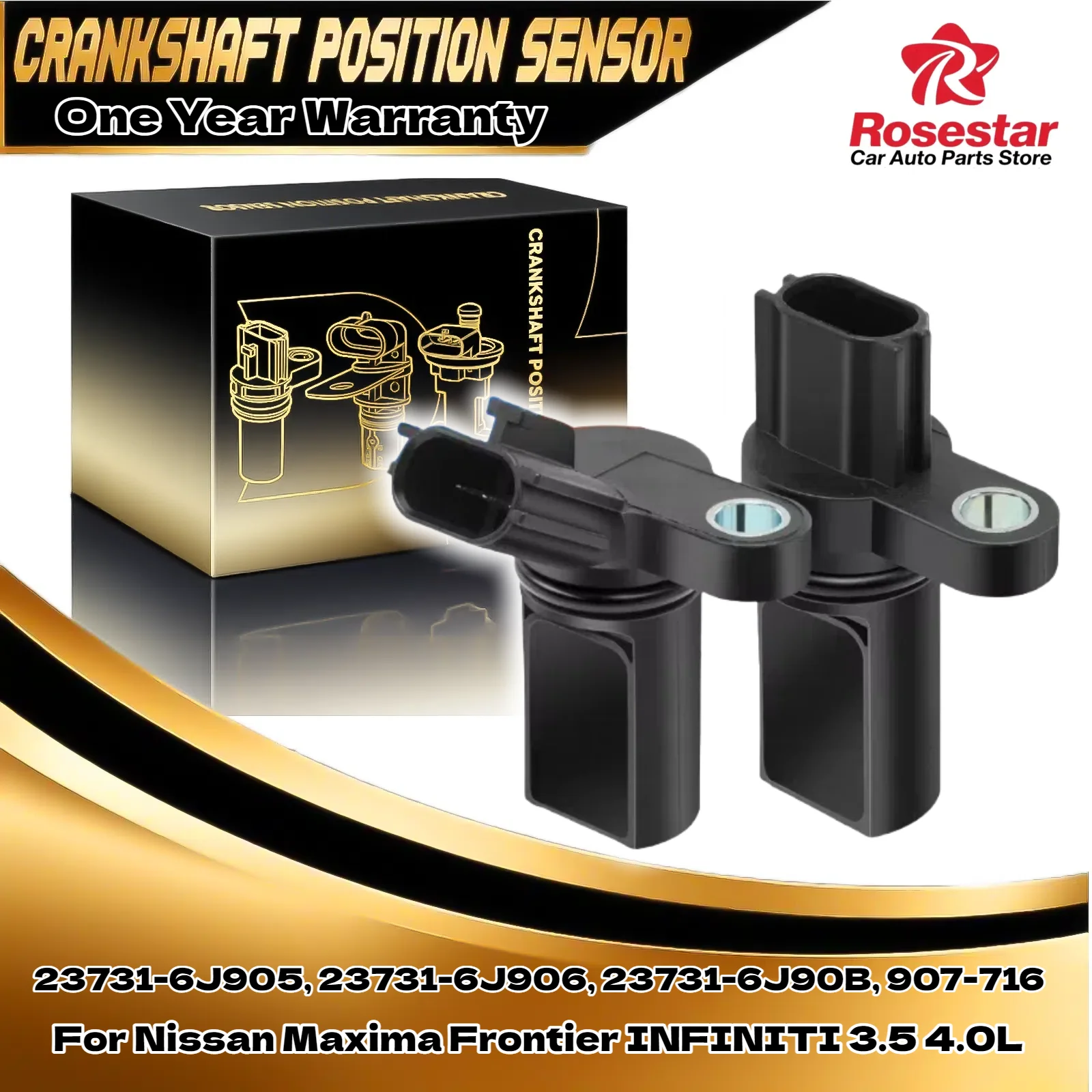 

Left&Right Camshaft Position Sensor for Nissan Maxima Frontier INFINITI 3.5 4.0L 23731-6J905, 23731-6J906, 23731-6J90B, 907-716