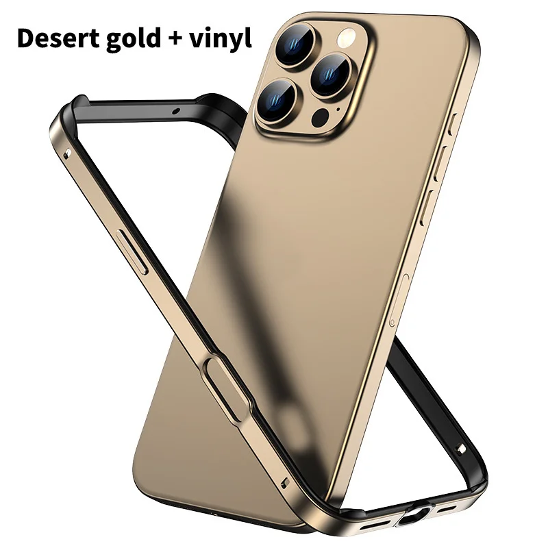 Four-corner Silicone Aluminum Alloy Bumper Frame Phone Case for iPhone 17 16 15 14 13 12 11 Pro Max 16Plus Anti-Knock Back Cover