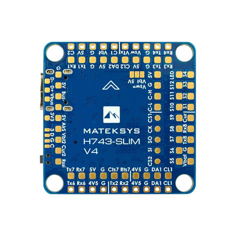 VoidFly MATEK FLIGHT CONTROLLER H743-SLIM-V4 / Dual ICM42688P DPS368/OSD/7x UARTs/2x I2C/1xCAN/13x PWM outputs/BEC5V,