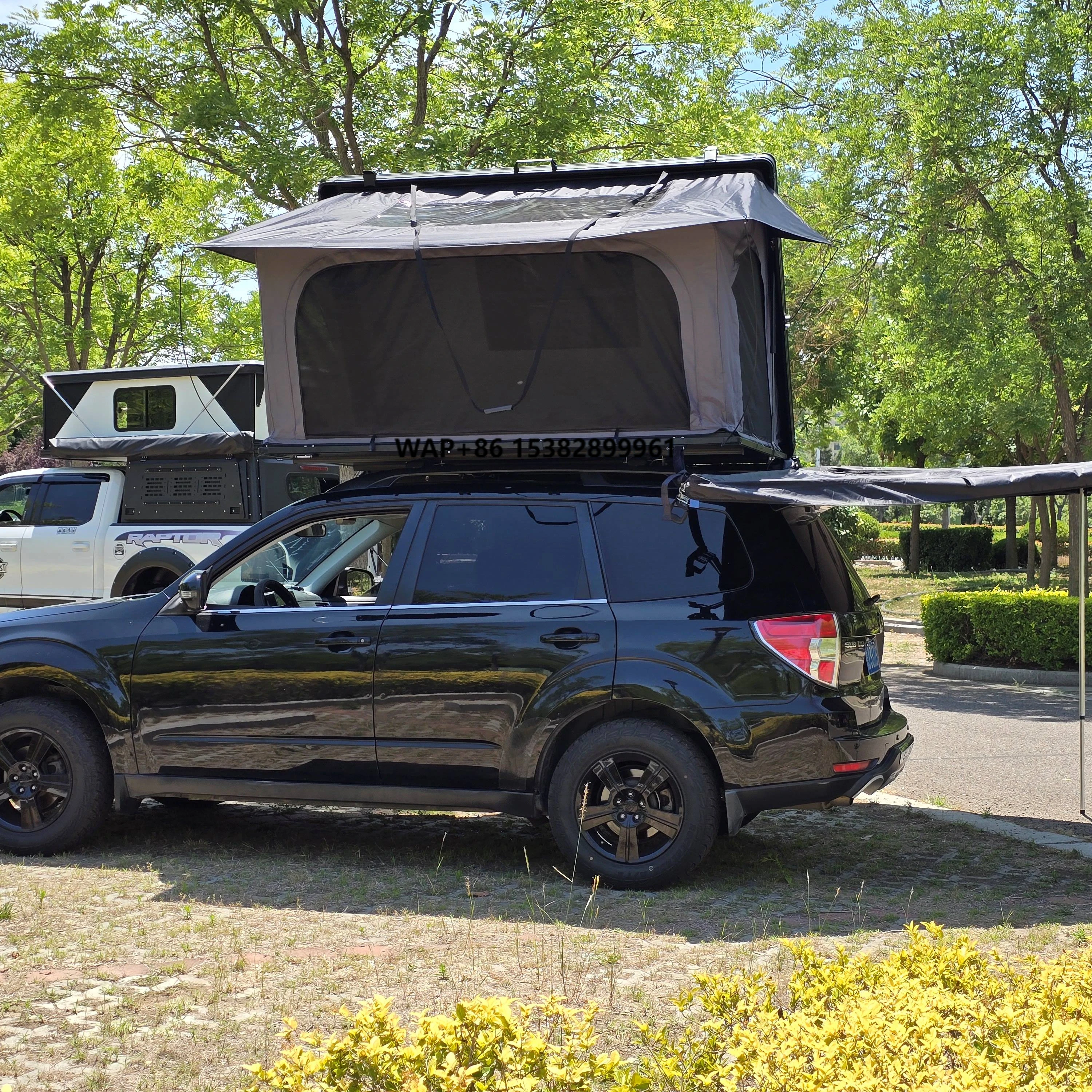 

New Design Portable Roof Top Tent Aluminum Hard Shell Four-Season Lightweight 2.3m Telescopic Ladder for 2 Persons Outdoor