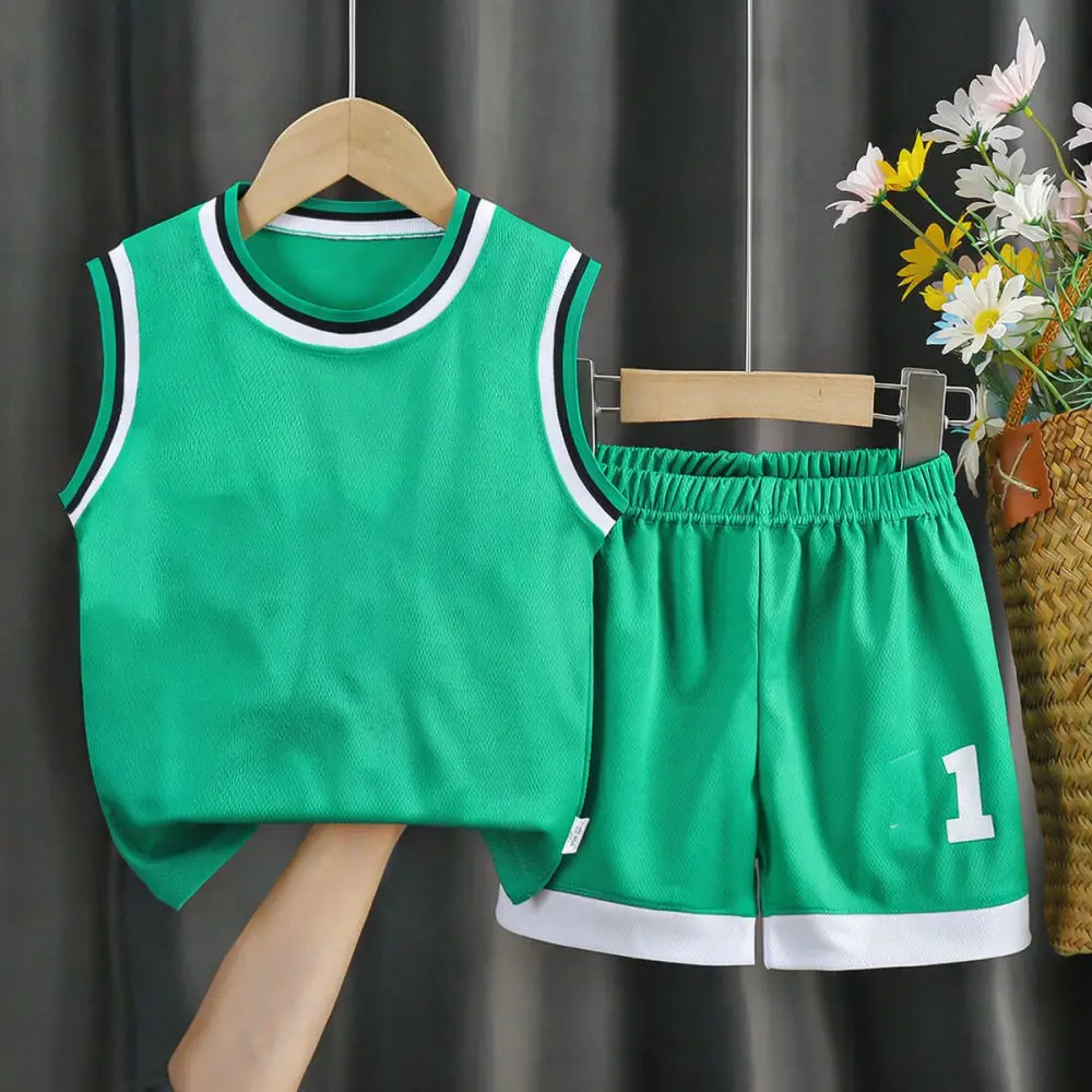 Children Breathable Football Set Boys Girls Quick Dry Sportswear Suit Summer Training Uniform Top Shorts Youth Athletic Clothes