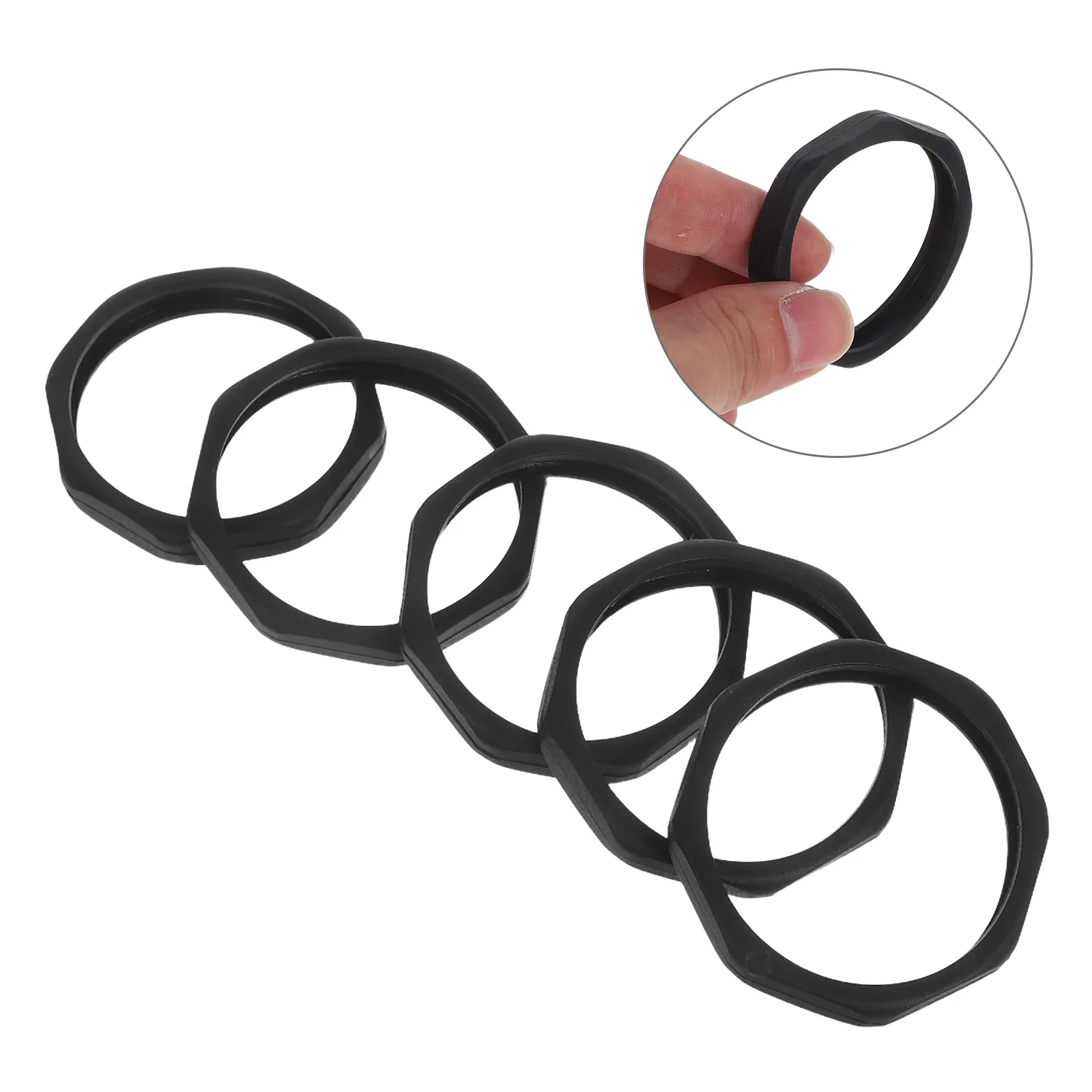 

5 Pcs Protective Microphone Gasket Protection Ring to Open Black Anti-fall Sleeve