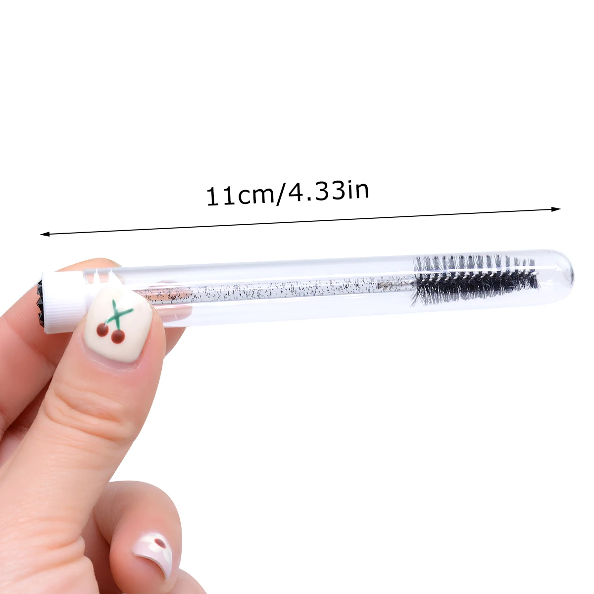 10Pcs Sparkling Reusable Eyelash Brushes Mascara Wand In Tubes Eye Lash Brushes Eyebrow Spoolie Combs With Container Case