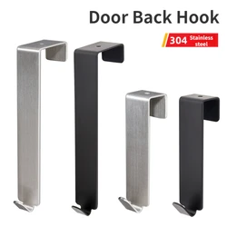 Door Back Hook Free Punching Seamless Stainless Steel Cabinet Bedroom Door Hat Clothes Handbag Holder Hanging Rack Home Storage