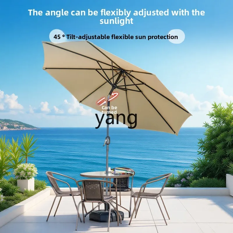 LMM Outdoor Central Pillar Umbrella Garden Umbrella Outdoor Large Sun Umbrella Folding Balcony Table and Chair