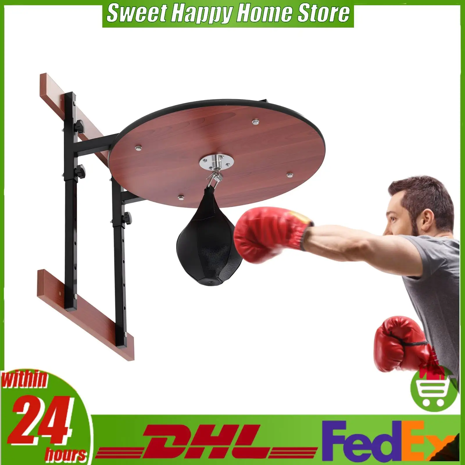 

Настенный комплект для бокса Speed Bag Platform Kit, усиленный, для тренировок, 360° ° Вращение, грузоподъемность 220 фунтов, 5 уровней регулировки высоты