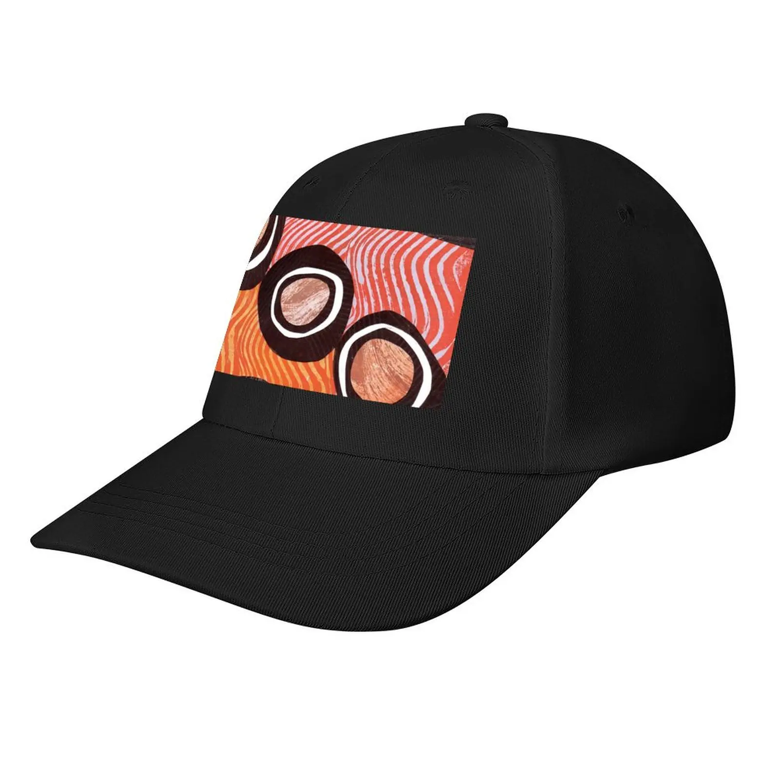 

Funky retro orange print Baseball Cap Golf Wear hats for men Wild Ball Hat Military Tactical Cap Women's 2025 Men's