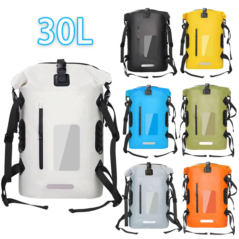 30L Waterproof Drift Bag PVC Large Capacity Swimming Backpack Mountaineering Diving Pouch Dry Wet Separation Pack Camping Bag