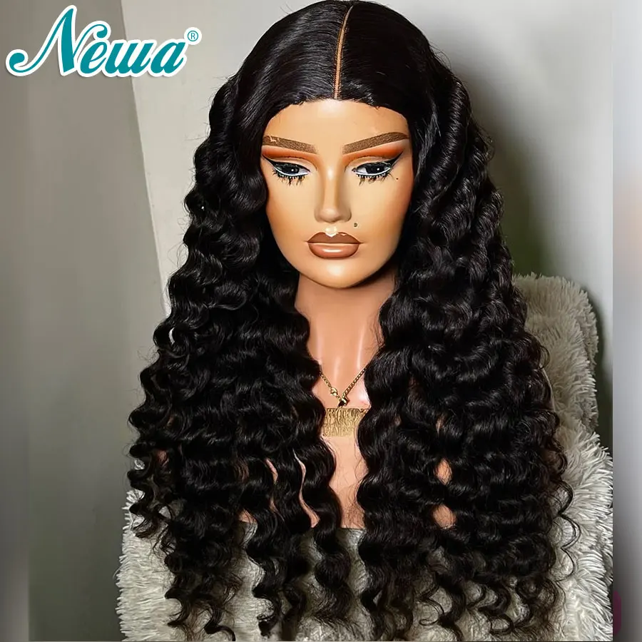 Newa الشعر غلويليس جاهز ارتداء HD الدانتيل إغلاق شعر مستعار أسود طبيعي HD الدانتيل الباروكة الأمامية قبل قطعها ابيض عقدة 2x6 جزء عميق شعر مستعار #3