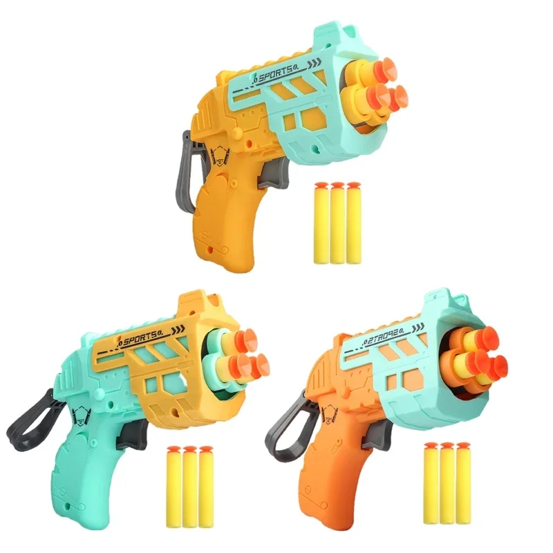 Espuma Blaster Battle Toy Guns para meninos, brinquedo de tiro manual, 5 balas de ventosa, jogo de espuma EVA, interior e exterior, 5 +