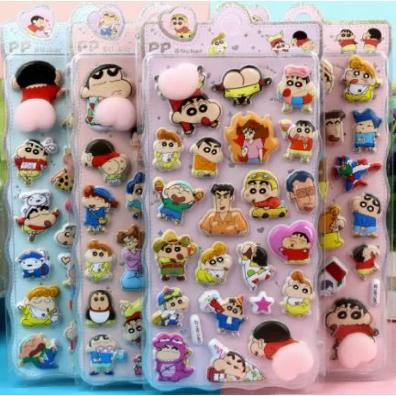&New Hot Thickened soft and cute butt pinchable stress relief sticker, children's cartoon Crayon Shin-chan decorative stickers!