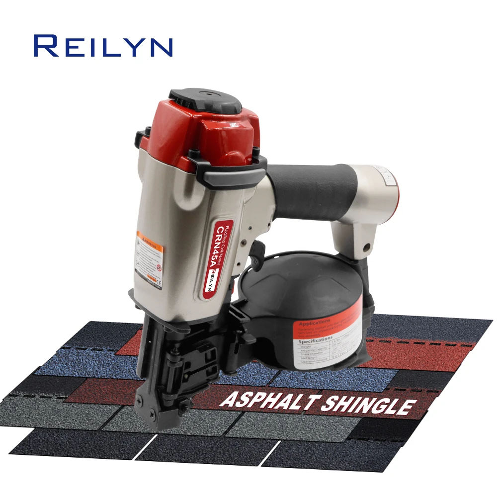 Reilyn CRN45 Pneumatic Nail Gun Roofing Coil Nailer CRN45A for Roof Framing Sheathing Decorate Board Production