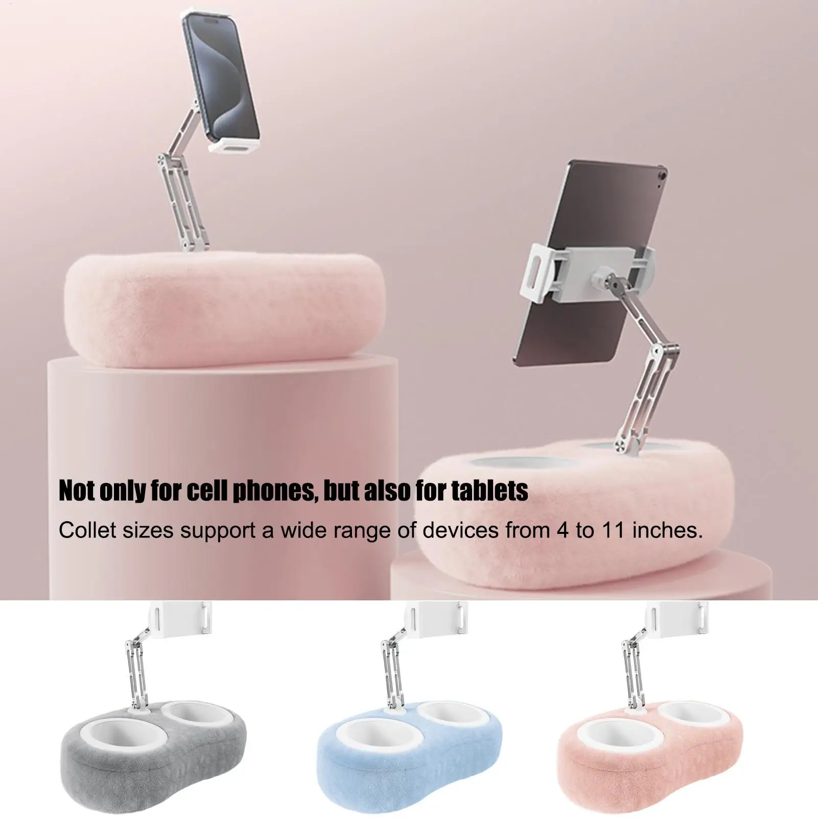

Tablet Pillow Stand Mobile Phone Mount for Desk Telescopic Tablet Holder for Dressing Table Bed Couch Desk Rotating Cellphone