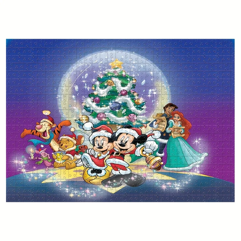 1000 piezas Mickey y Minnie Mouse, Pato Donald, Goofy, Plutón, Rompecabezas oficial de fiesta de cumpleaños y Navidad de Cenicienta - Plantillas grandes