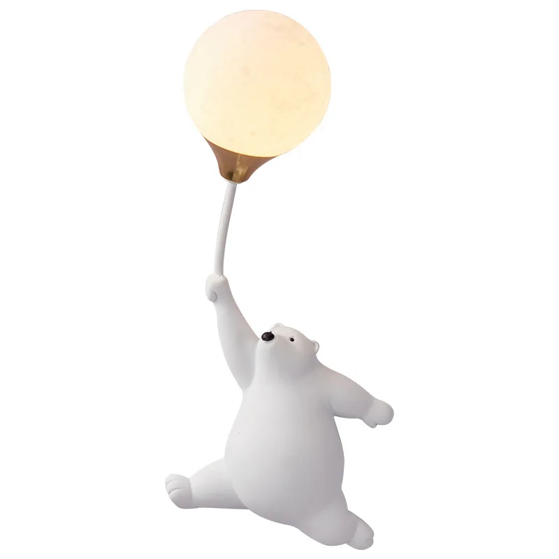 

Bear wall lamp Nordic creative cartoon background wall light Modern simplicity and high-end feeling New bedroom bedside ambient