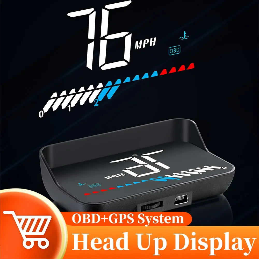 M7 OBD2+GPS Speedometer Head Up Display LED Display Windshield Projector on-board Computer Overspeed Water Temperature Warning
