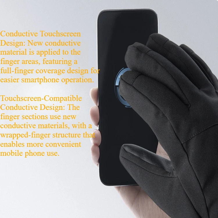 새로운 겨울 5손가락 스키 장갑 - 터치스크린 친화적, 방수 및 야외 스키 활동에 적합한 따뜻함 스키 장갑