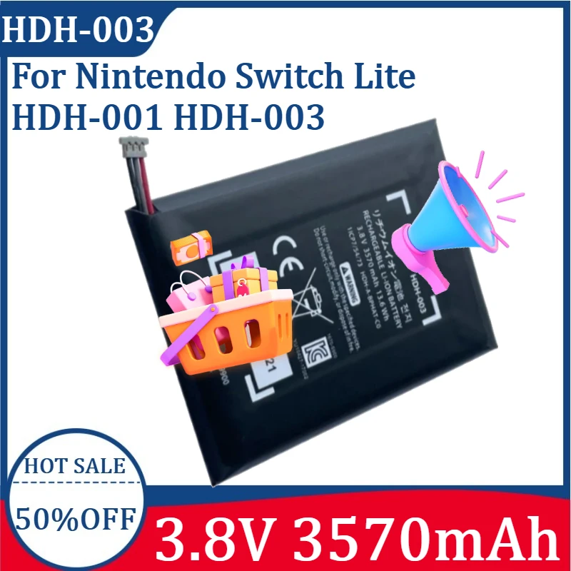 

New For 3570mah HDH-003 HDH 003 Li-ion Battery for Nintendo Switch Lite HDH-001 HDH-003 HDH-A-BPHAT-C0 1/CP7/54/73