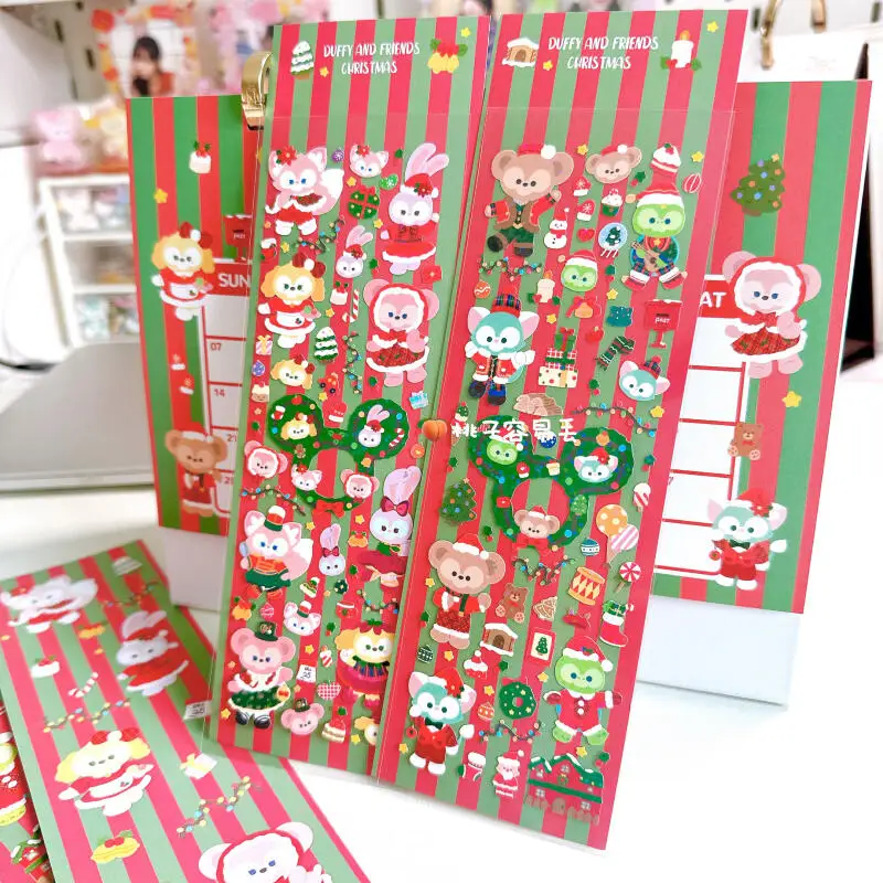 

Рождественская серия Disney Linabell Duffy, сверкающая лазерная блестящая наклейка, украшение для чехла для телефона «сделай сам», игрушка для ручного счета, подарок на день рождения