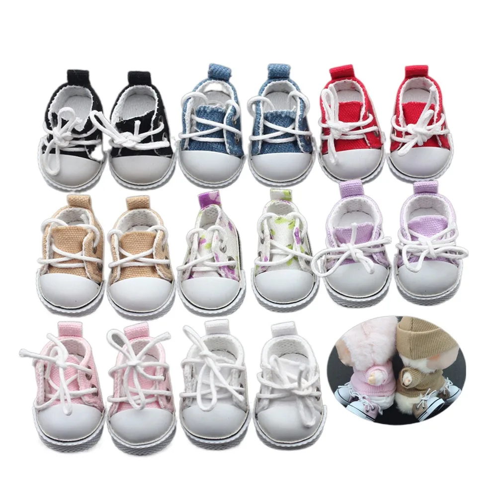

Hobbies 3.5*2cm 17cm Shoes Hand-made Multiple Styles Dolls Shoes DIY Accessories Canvas Shoes for Doll