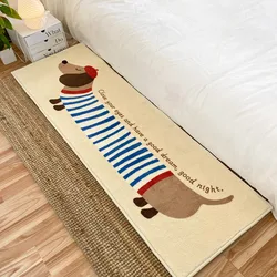 Carpet for Bedroom Cartoon Dachshund Dog Bedside Rug Girls Room Non-slip Foot Mat Soft Fluffy Imitation Cashmere Floor Carpets