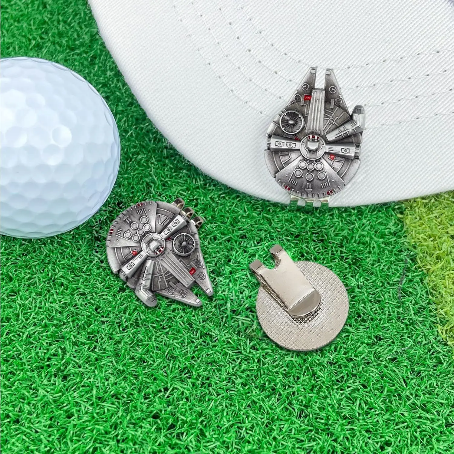 2 counts Premium Golf Ball Markers with Standard Magnetic Hat Clips, Funny Golf Ball Marker Hat Clips for Men&Women