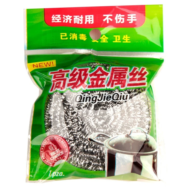Large Individually Packaged Stainless Steel Cleaning Ball Brush Pot Dishwashing Steel Wire Ball Kitchen Metal Ball