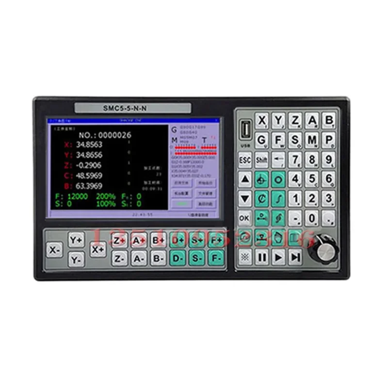 The Latest 5-axis Cnc Usb Motion Control Controller Smc5-5-n-n 500khz G Code With 5-axis Emergency Stop Handwheel Mpg