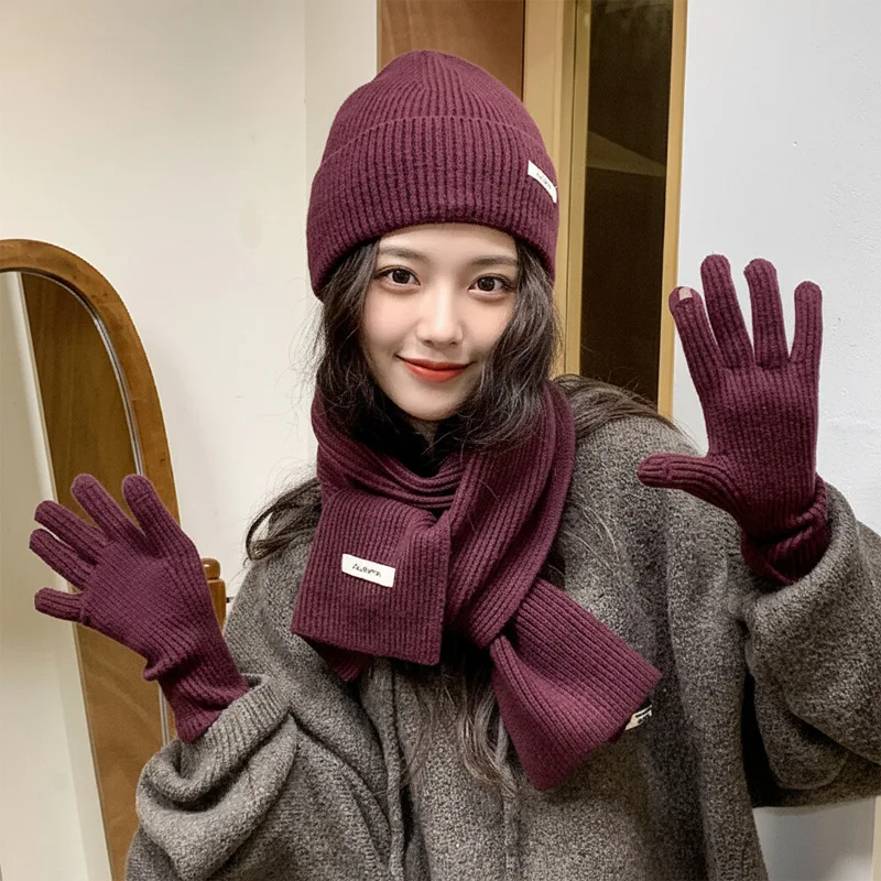 3pcs-ladies-knitted-warm-set-winter-beanie-hat-scarf-gloves-suit-touch-screen-design-ribbed-casual-style-for-daily-outdoor-use