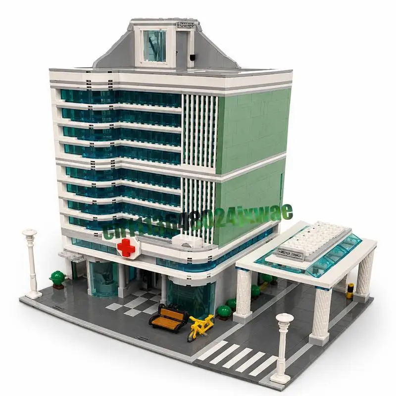 NEW 3877PCS Modular Hospital MOC Creative Street View Building Blocks DIY Assembly Architecture Educational Toy Collection Gift