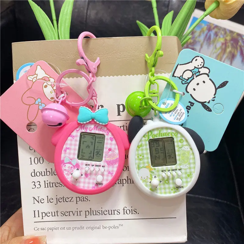 New Sanrio Tamagotchi Uni Smart Protective Cover Silicone Cover Kuromi Melody Cinnamoroll Purin Cartoon Keychain Pendant Gifts