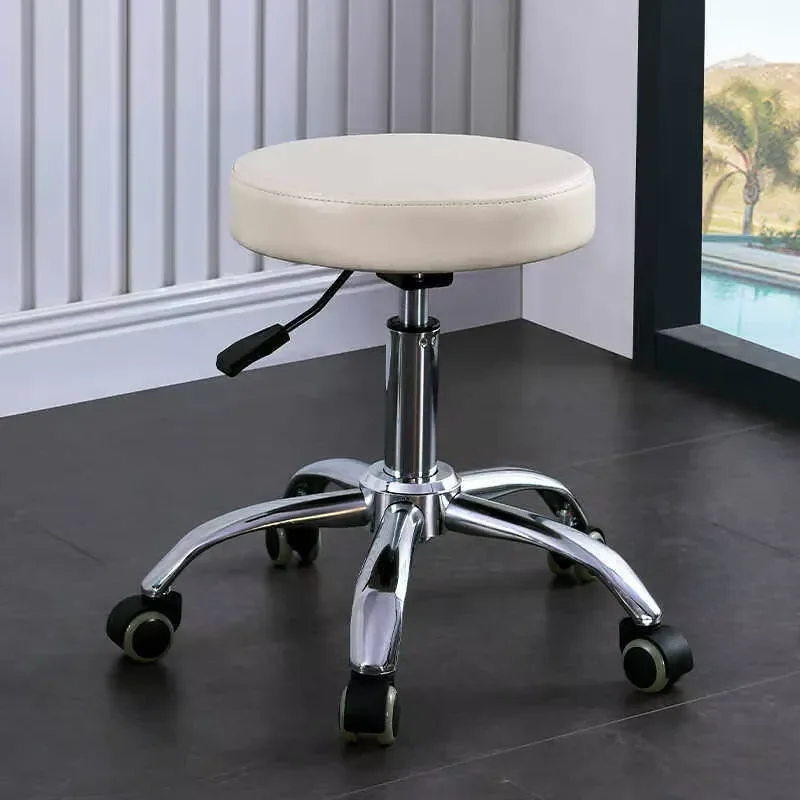 Adjustable Aluminum Stool for Dental Clinic Beauty Salon Barber Shop Nail Art No Backrest Round Seat Ergonomic Design
