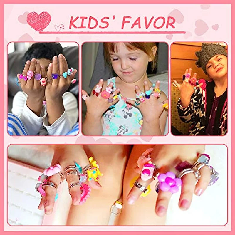 Duplication Rings Styles NO Variety of Girl Pretend Play and Dress Up Rings Children\'s Hand Jewelry Ring Cartoon Interesting