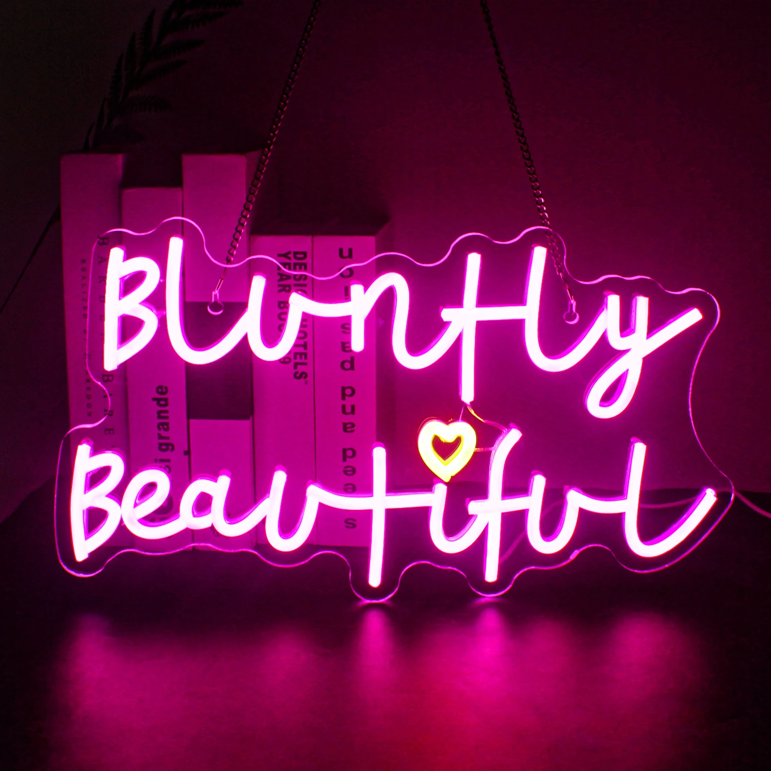 Bluntly Beautiful Neon Sign Pink Led Signs for Bedroom Wall Decor Neon Lights Signs for Girl Room Bedroom Home Party Decor Gifts