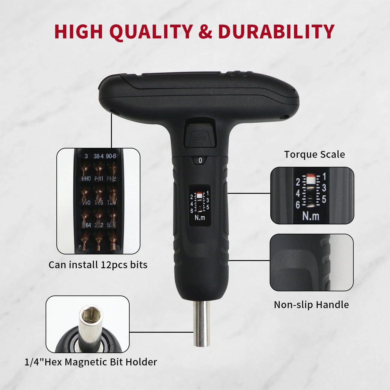 SHANHR T-handle Preset Torque Screwdriver,Clear Linear Scale Lockable Torque Value Wear-resistant for Precision Screw Fastening