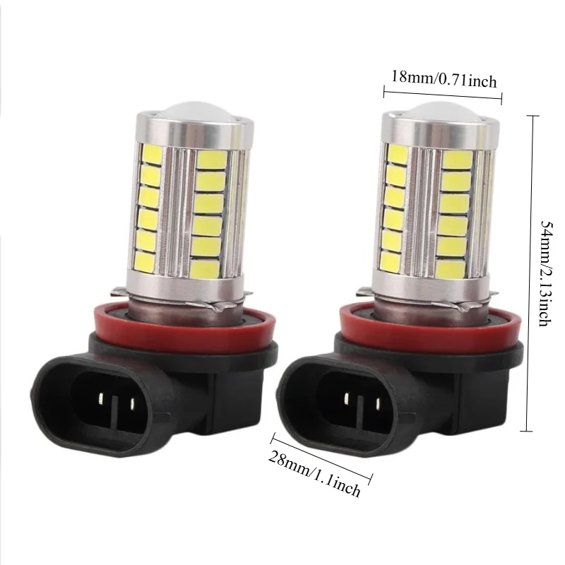 2Pcs H11 H8 Super Bright 5630 33 SMD Auto LED White Fog Lamp Light Bulb Driving Car Light Car H11 H8 Lights Hot Sell