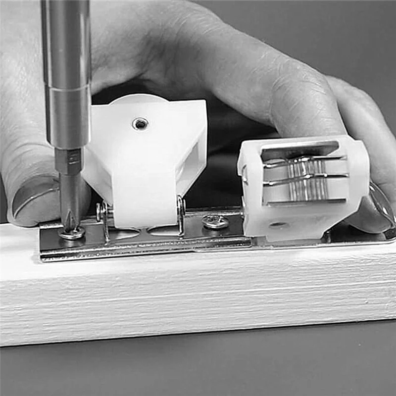 【NEW】16Pcs Cord Lock Mechanism White Cord Lock For 3 Line Swivel Type White Plastic And Stainless Steel Bracket For Roman Blinds